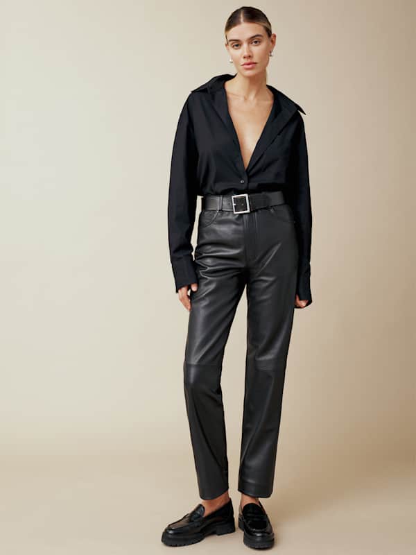 Veda Cynthia Leather Pant - Black