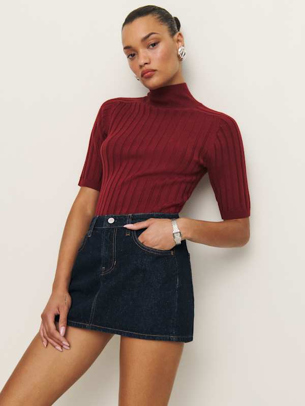  Mini-jupe en denim taille basse Hazel - Ondine