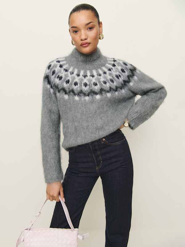 Idylla Brushed Alpaca Turtleneck - Thunder Multi