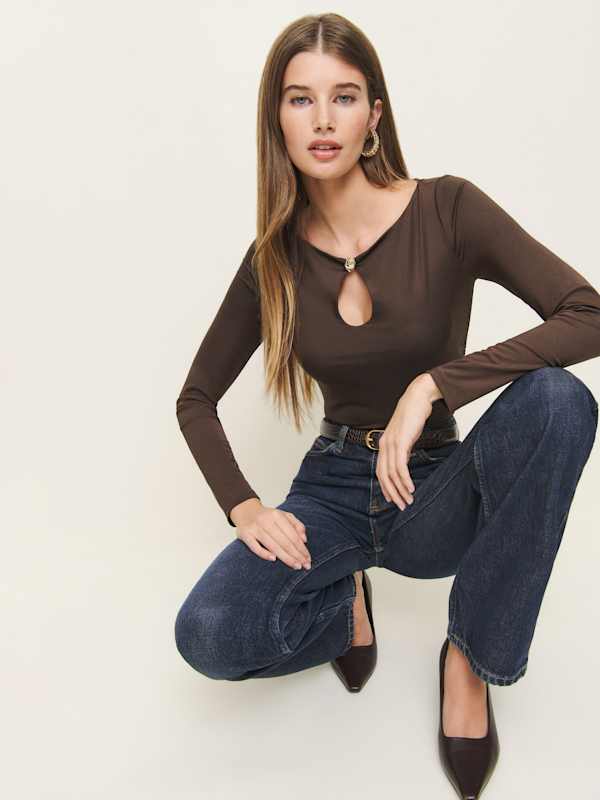 Aubrey Knit Top - Brown