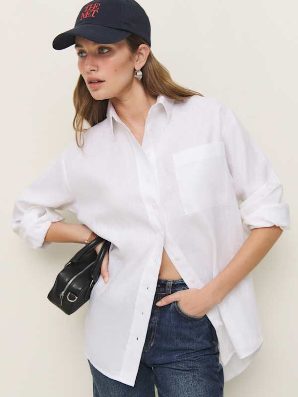 Chemise oversize en lin Eli - Blanc