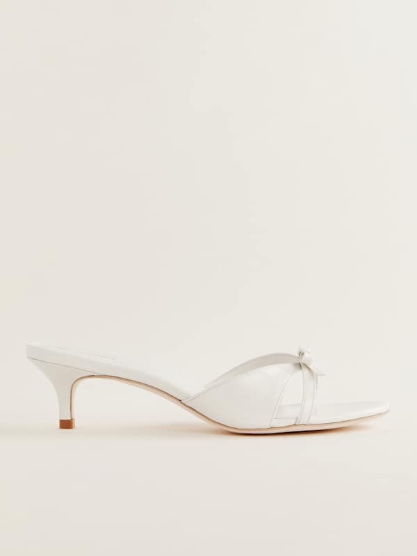 Stacy Heeled Sandal - White Patent