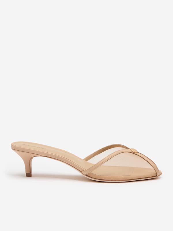 Wisdom Peep Toe Mule - Sand Mesh