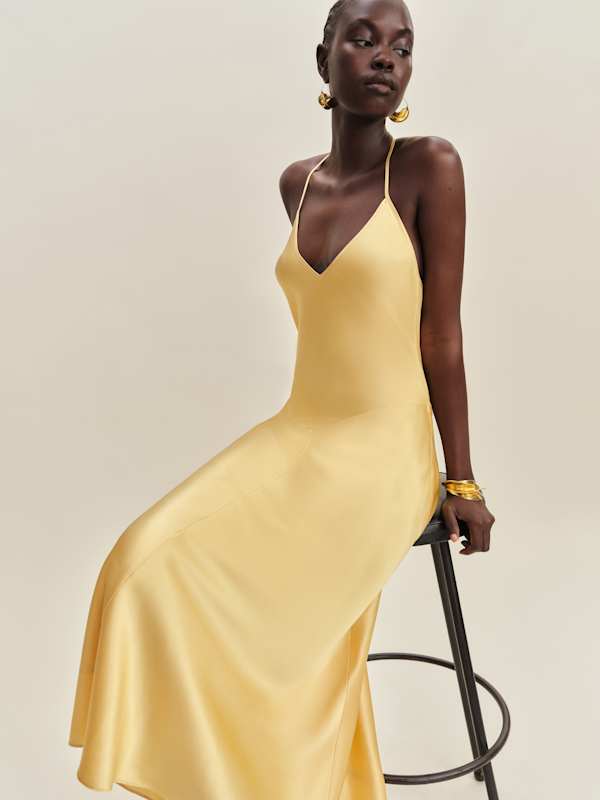 Robe en soie Nari - Soleil