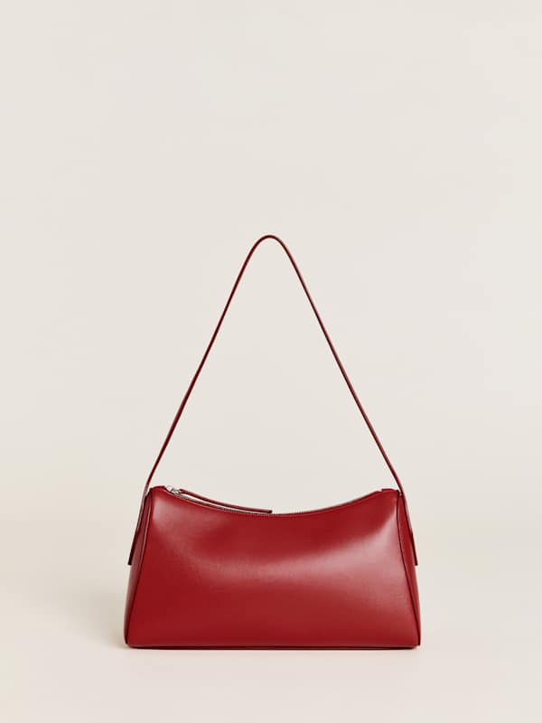 Sac porté épaule Hannah - Cuir rouge à lèvres