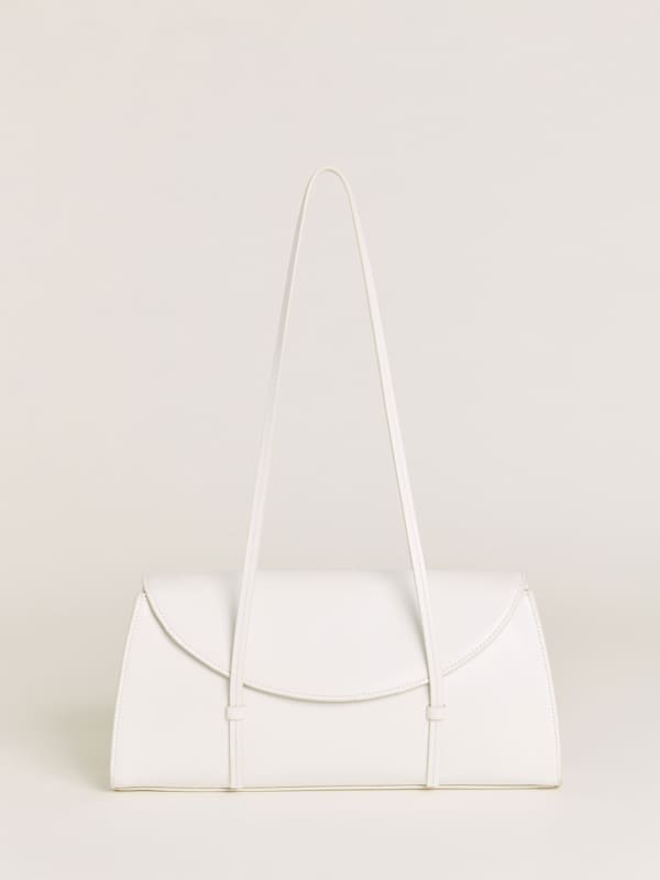 Sac porté épaule Elena - Cuir blanc